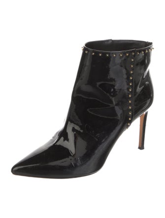 Valentino Rockstud Accents Patent Leather Boots