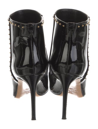 Valentino Rockstud Accents Patent Leather Boots