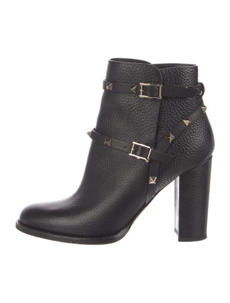 Valentino Rockstud Accents Leather Boots
