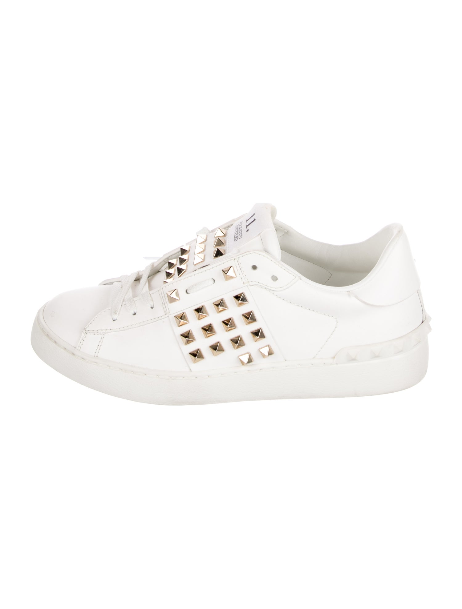 Valentino Rockstud Accents Leather Sneakers