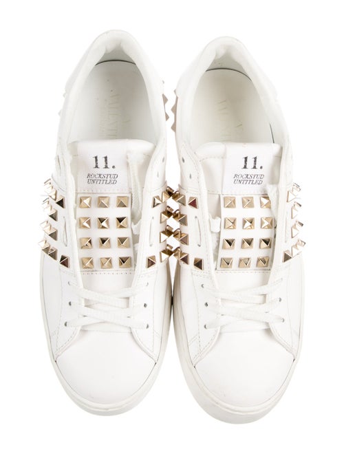 Valentino Rockstud Accents Leather Sneakers