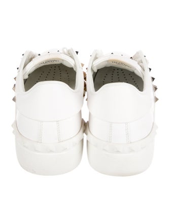 Valentino Rockstud Accents Leather Sneakers