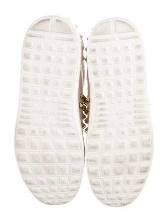 Valentino Rockstud Accents Leather Sneakers
