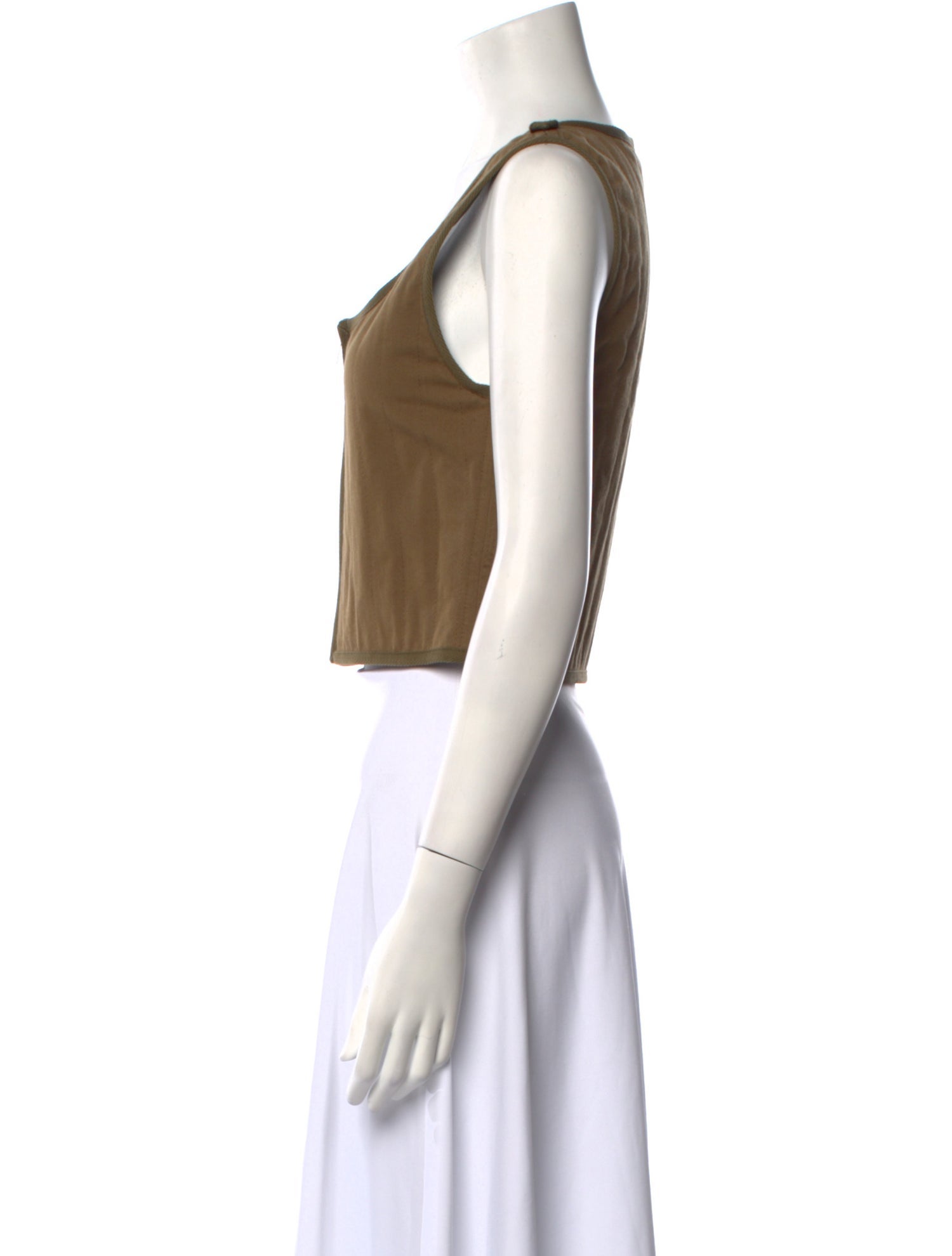 Valentino Square Neckline Sleeveless Crop Top