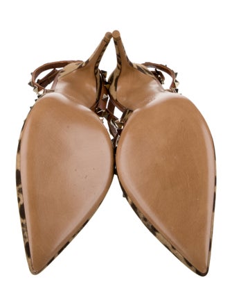 Valentino Rockstud Accents Canvas T-Strap Pumps