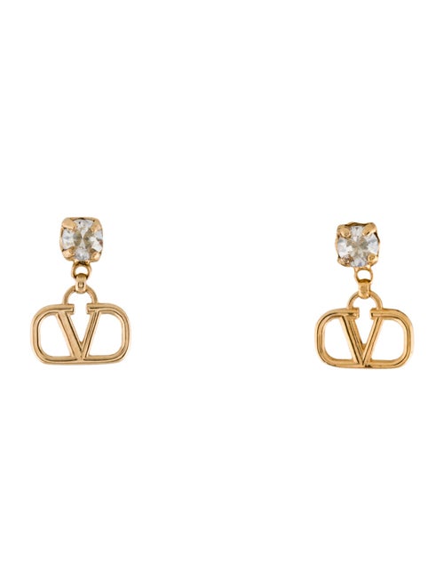 Valentino Crystal Vlogo Signature Drop Earrings