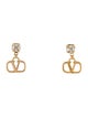 Valentino Crystal Vlogo Signature Drop Earrings