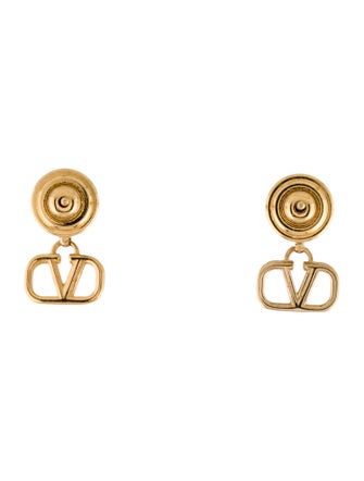 Valentino Crystal Vlogo Signature Drop Earrings