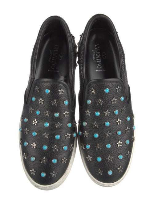 Valentino Leather Colorblock Pattern Sneakers