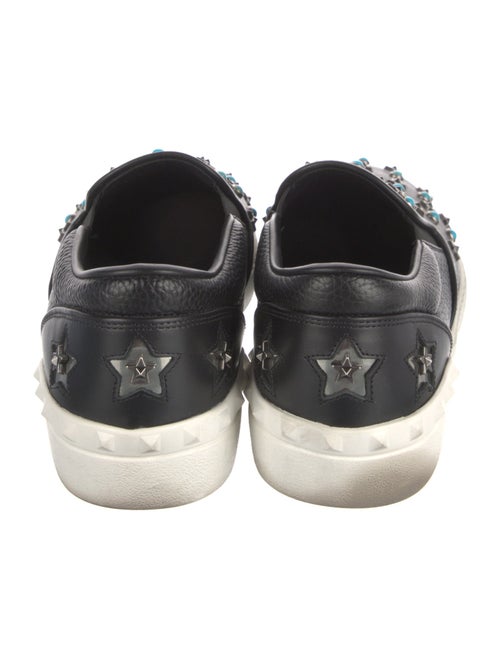 Valentino Leather Colorblock Pattern Sneakers