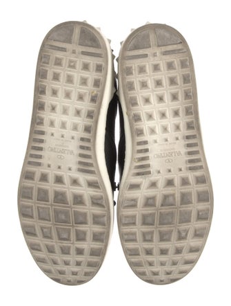 Valentino Leather Colorblock Pattern Sneakers