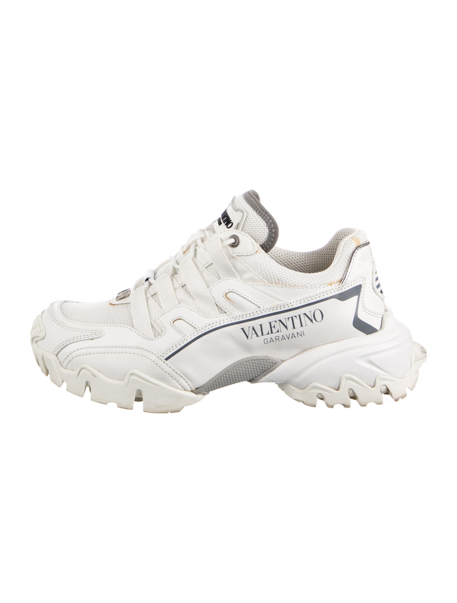 Valentino Leather Graphic Print Chunky Sneakers