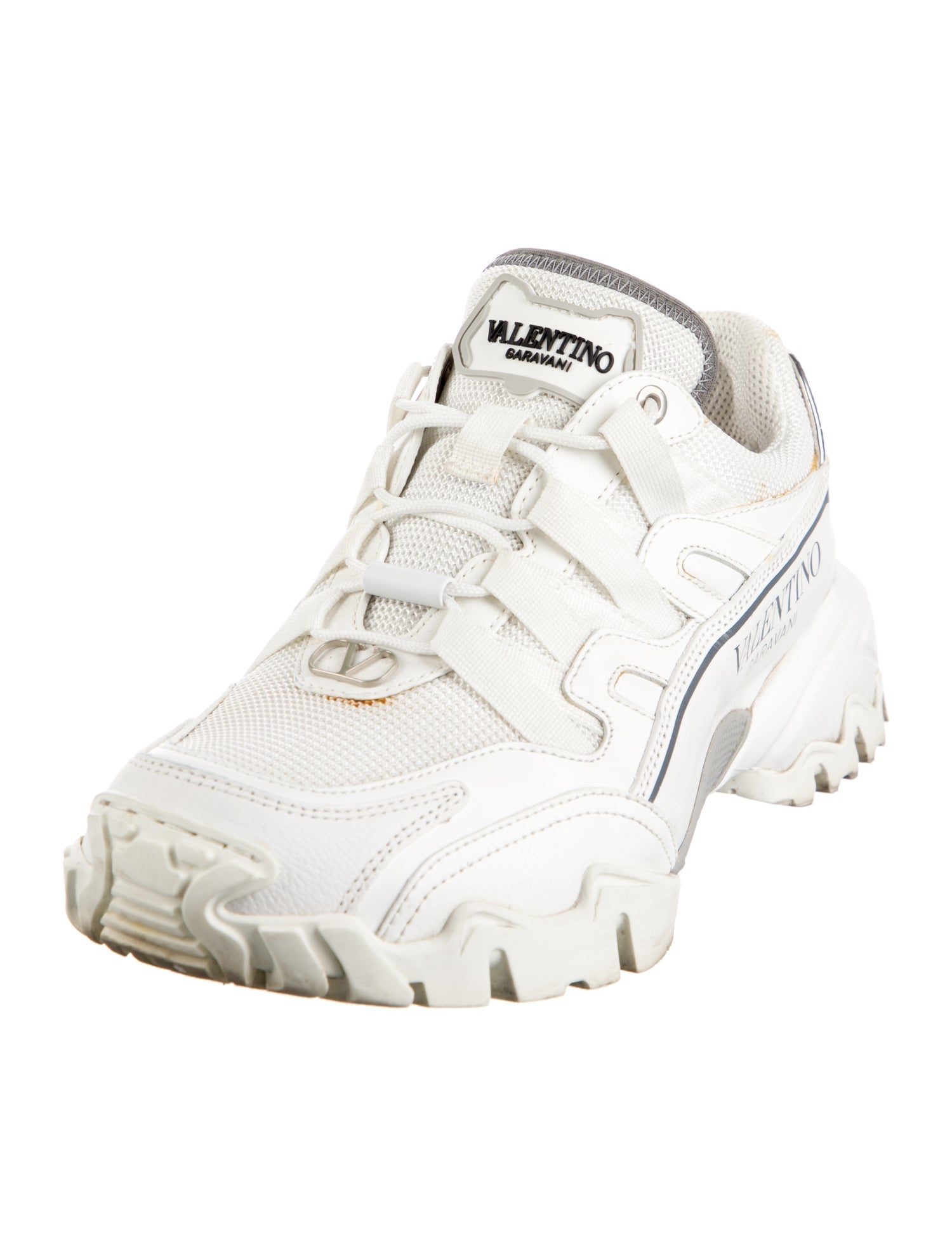 Valentino Leather Graphic Print Chunky Sneakers