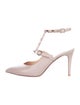 Valentino Rockstud Accents Leather Slingback Pumps