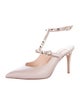 Valentino Rockstud Accents Leather Slingback Pumps