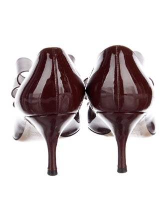 Valentino Patent Leather Bow Accents Pumps