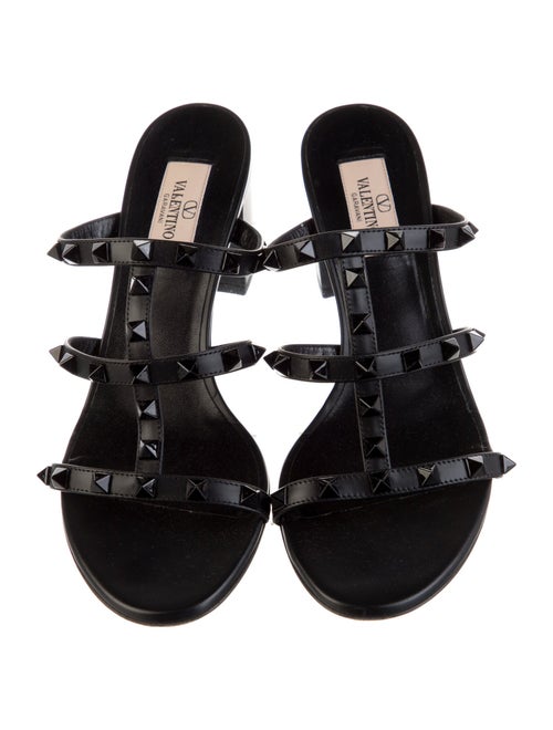 Valentino Rockstud Accents Leather Slides