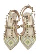 Valentino Rockstud Accents Leather T-Strap Pumps