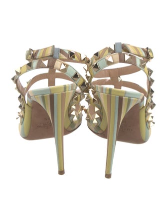 Valentino Rockstud Accents Leather T-Strap Pumps