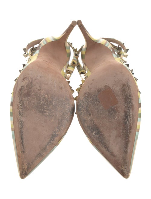 Valentino Rockstud Accents Leather T-Strap Pumps