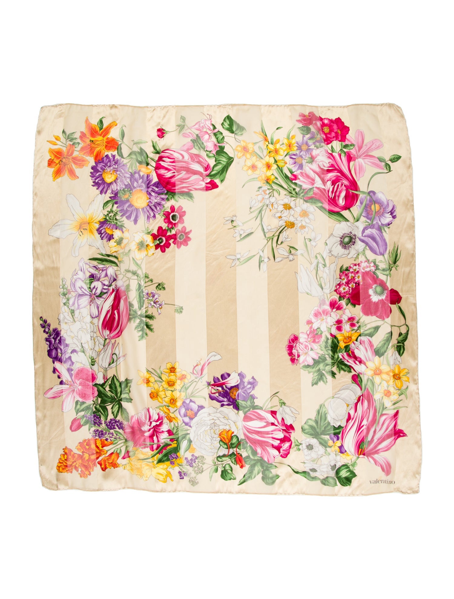 Valentino Silk Floral Print Scarf