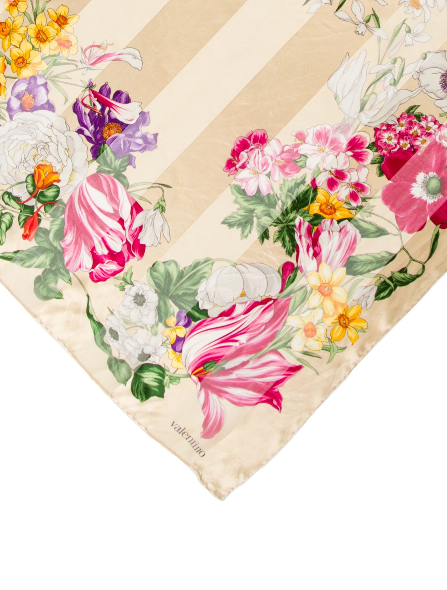 Valentino Silk Floral Print Scarf