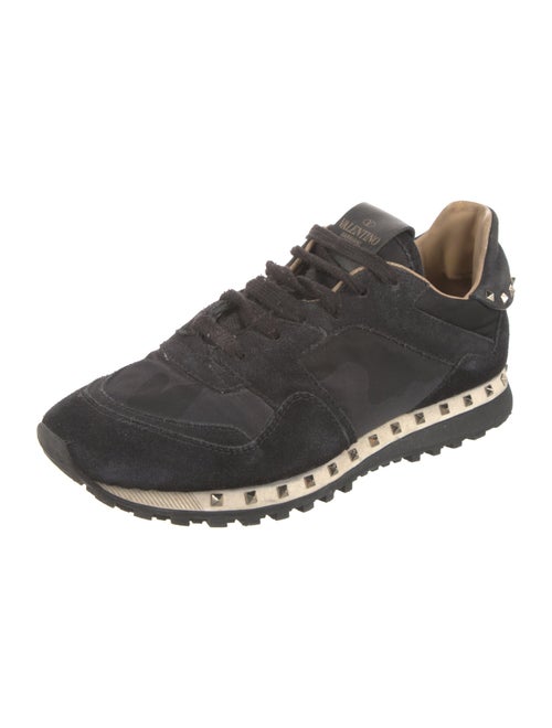 Valentino Rockstud Accents Suede Sneakers
