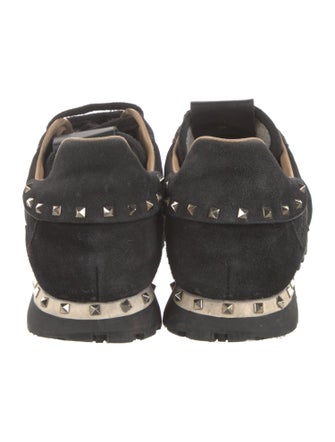 Valentino Rockstud Accents Suede Sneakers