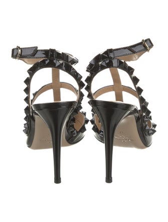 Valentino Rockstud Accents Patent Leather T-Strap Pumps