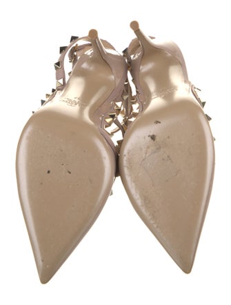 Valentino Rockstud Accents Patent Leather T-Strap Pumps