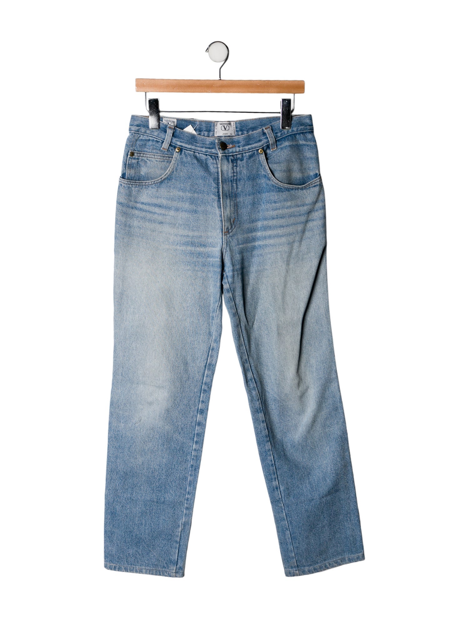 Valentino High-Rise Straight Leg Jeans
