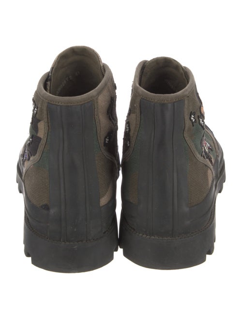 Valentino Canvas Camouflage Print Hiking Boots