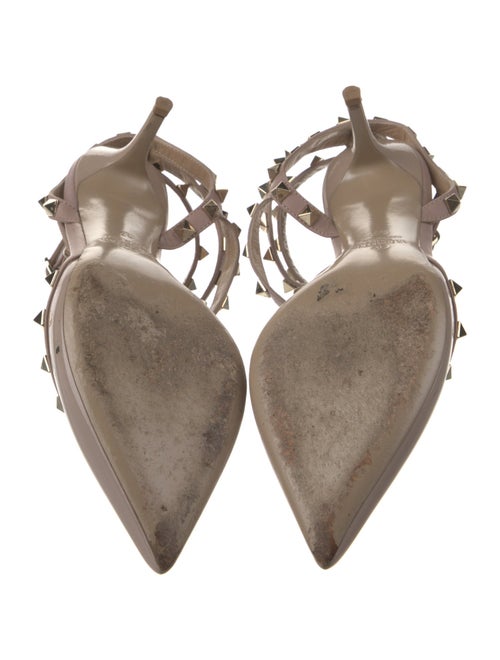 Valentino Rockstud Accents Patent Leather T-Strap Pumps