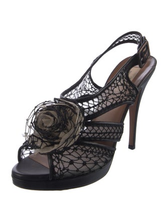 Valentino Lace Slingback Pumps