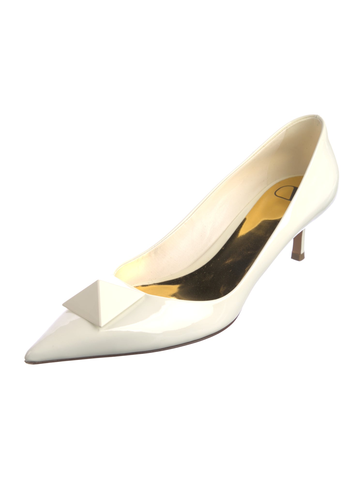 Valentino Patent Leather Studded Accents Slingback Pumps