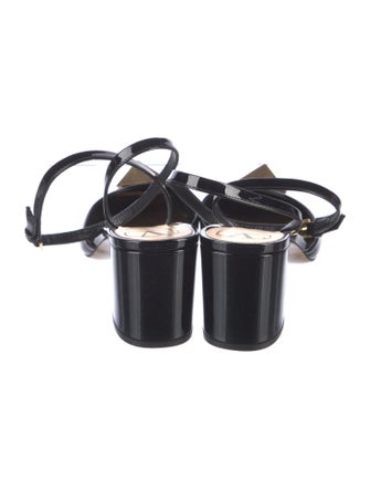 Valentino Rockstud Accents Patent Leather Slingback Pumps