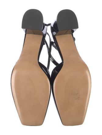 Valentino Rockstud Accents Patent Leather Slingback Pumps