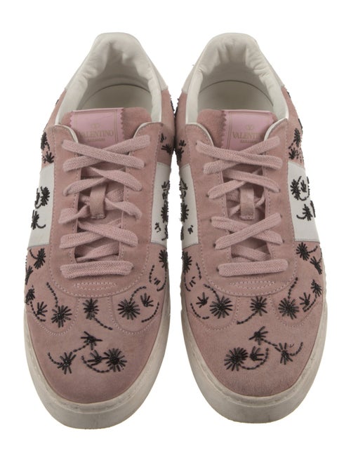 Valentino Rockstud Accents Suede Sneakers