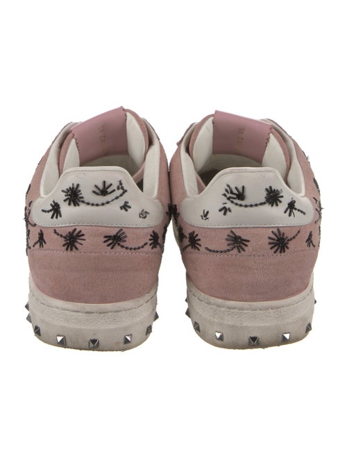 Valentino Rockstud Accents Suede Sneakers