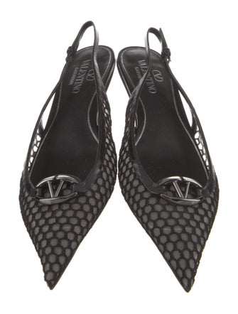 Valentino Leather Slingback Flats