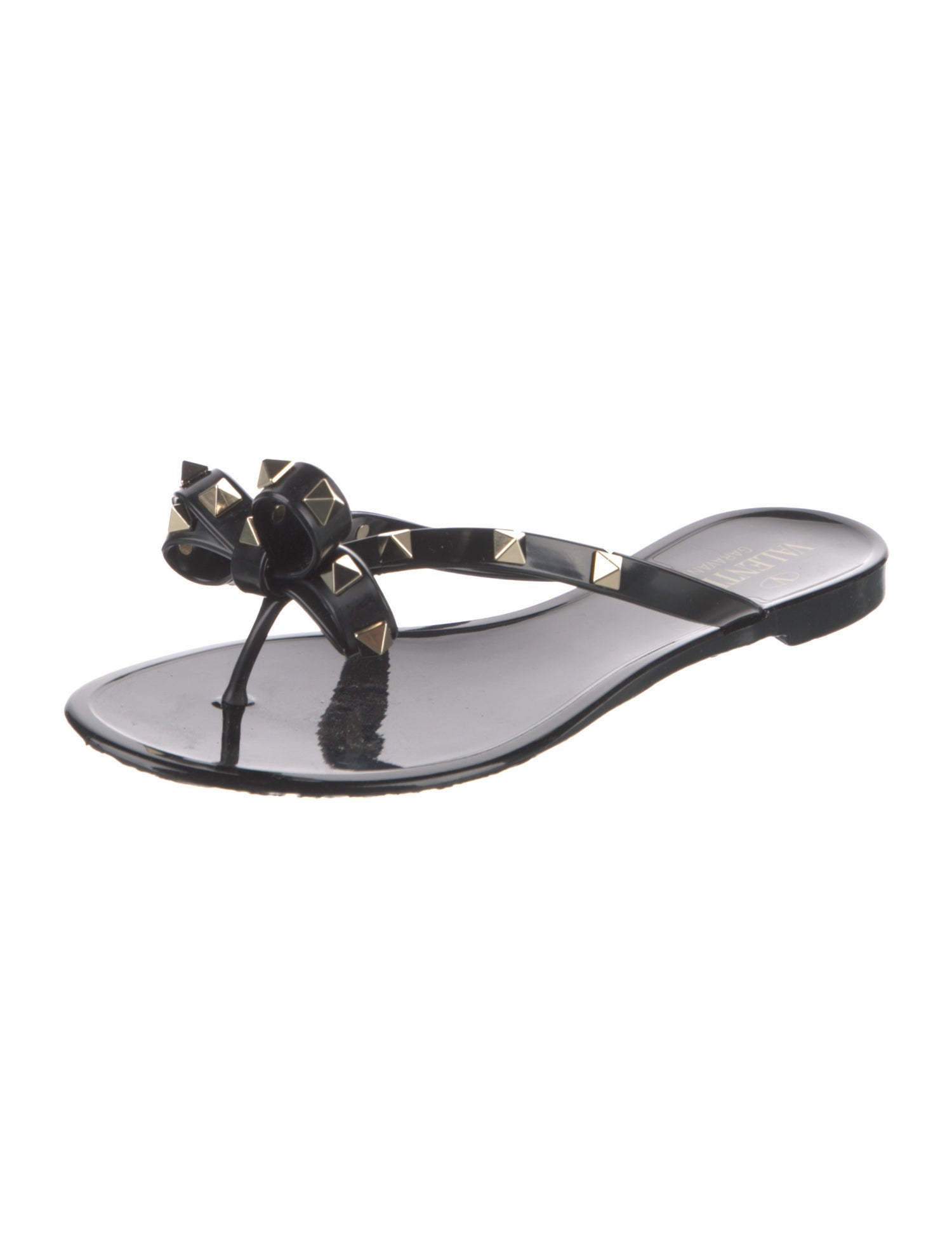 Valentino Rockstud Accents Rubber Slides