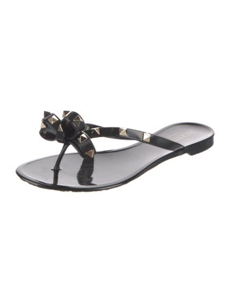 Valentino Rockstud Accents Rubber Slides