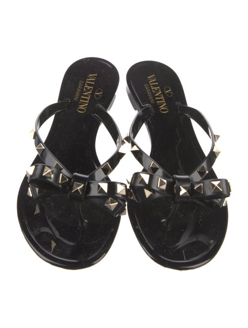 Valentino Rockstud Accents Rubber Slides