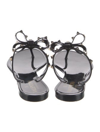 Valentino Rockstud Accents Rubber Slides