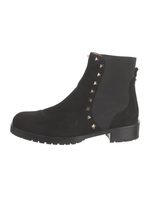 Valentino Rockstud Accents Suede Chelsea Boots