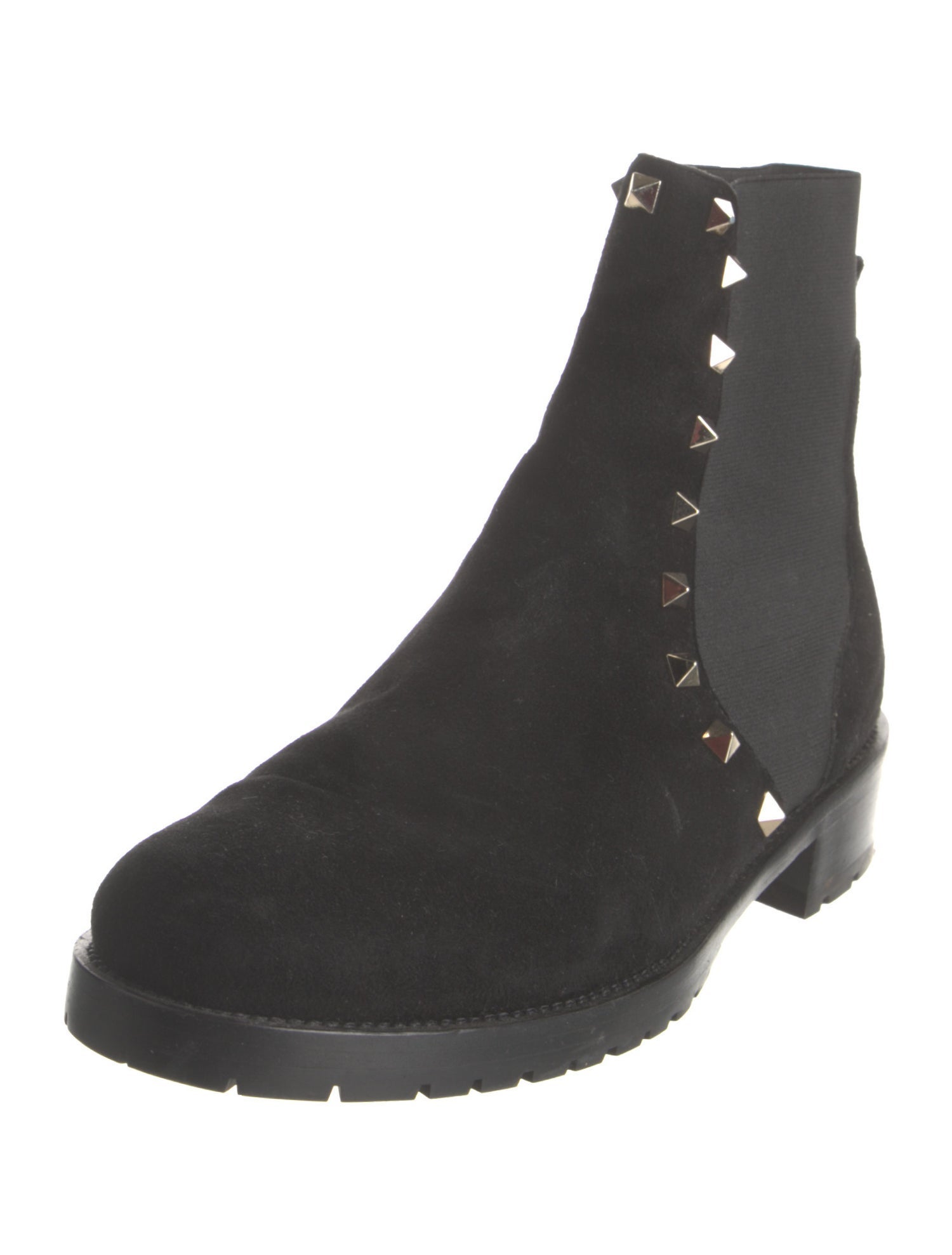 Valentino Rockstud Accents Suede Chelsea Boots