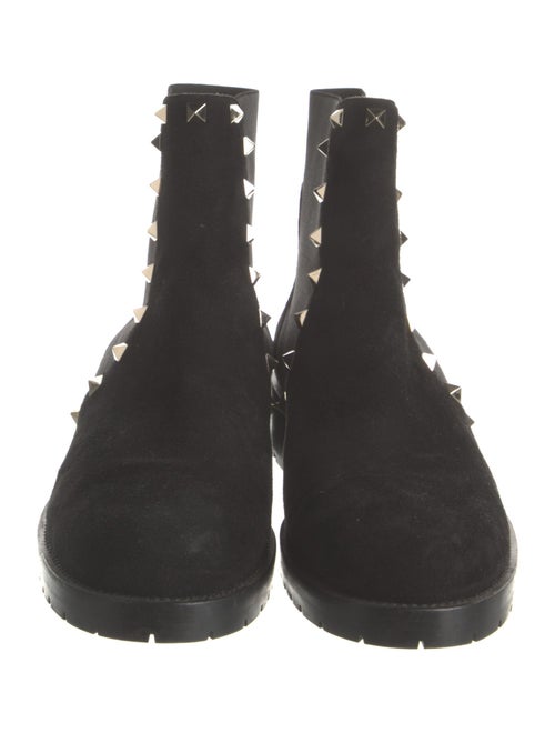 Valentino Rockstud Accents Suede Chelsea Boots