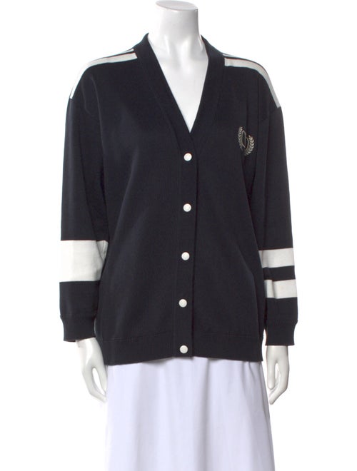 Valentino Colorblock Pattern V-Neck Sweater