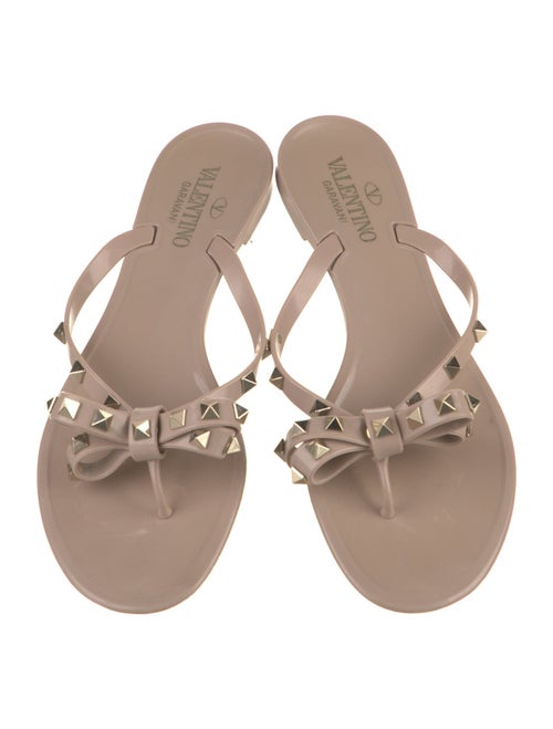 Valentino Rockstud Accents Rubber Slides