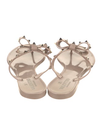 Valentino Rockstud Accents Rubber Slides